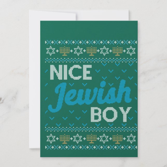 Convites Fio de Hanukkah Bonito Rapaz Judeu Combinando (Frente)