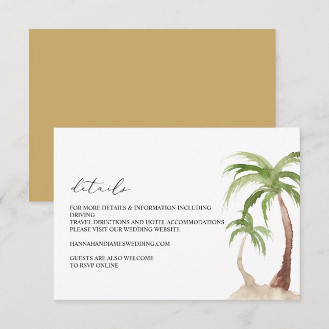 Convites FIONA - Gabinete de Detalhes da Árvore Palm de Aqu (Frente/Verso)