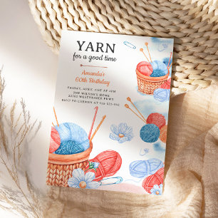 Convites Fios para uma Festa de aniversário de crochê de bo