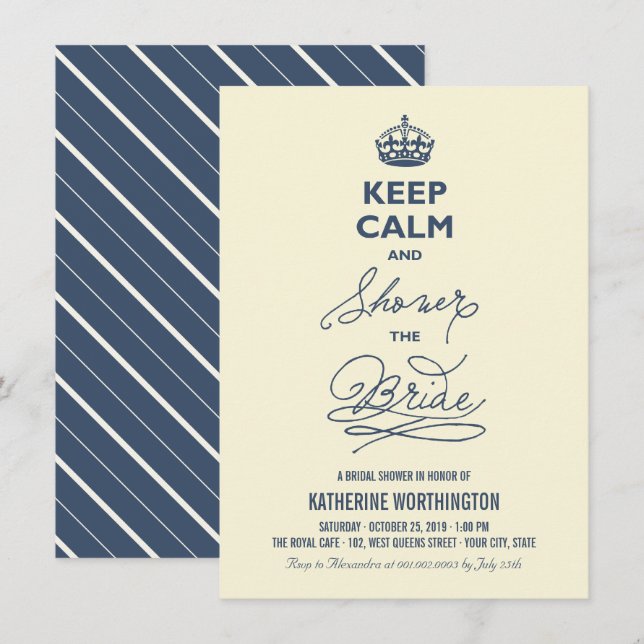 Convites Fique Calmo E Chá O Chá de panela Engraçado Da Noi (Frente/Verso)