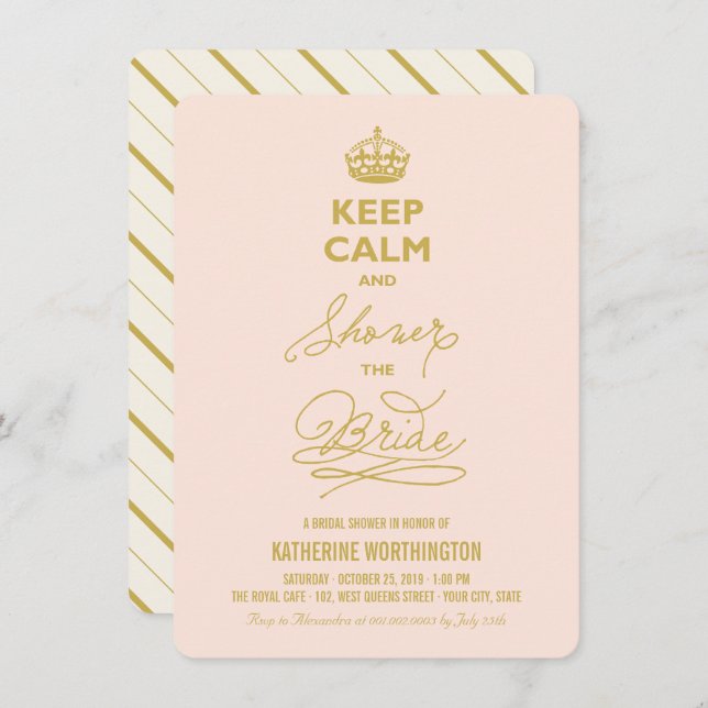 Convites Fique Calmo E Chá O Chá de panela Engraçado Da Noi (Frente/Verso)