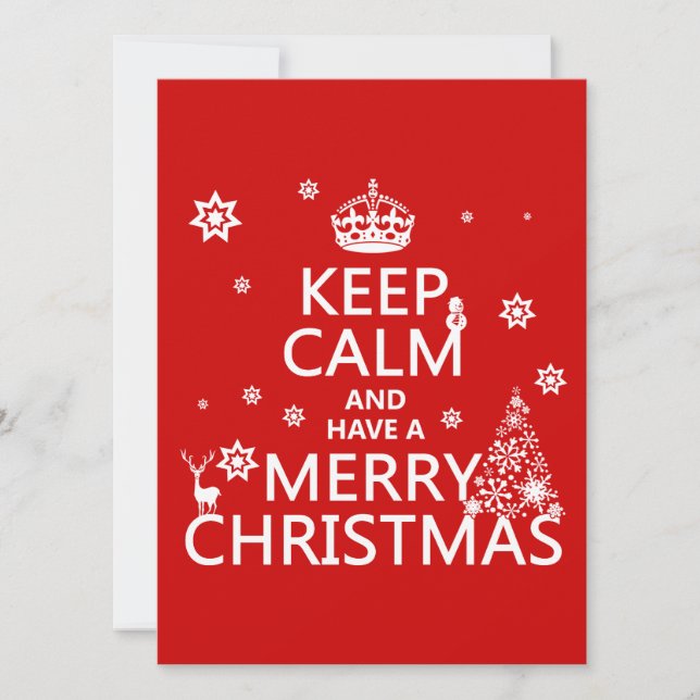 Convites Fique calmo e tenha um feliz Natal (Frente)