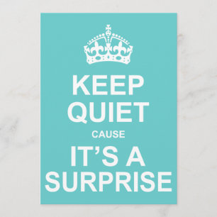 Convites Fique quieto porque é uma festa surpresa