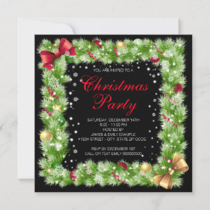 Convites Fir Bough Ornament Snowflake Festa de Natal