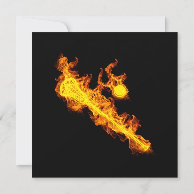 Convites Fire Lacrosse Stick E Ball Lacrosse Player (Frente)