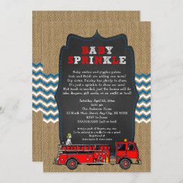 Convites Fire Truck Baby Sprinkle, chá de fraldas