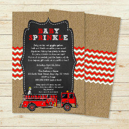 Convites Fire Truck Baby Sprinkle Invite / chá de fraldas