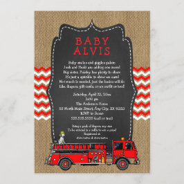 Convites Fire Truck Baby Sprinkle WITH NAME boy chá de fral