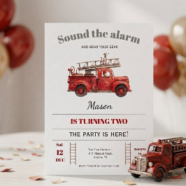 Convites Fire Truck Birthday Invitation Sound the Alarm