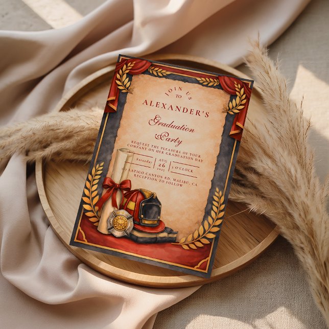 Convites Firefighter Graduation Party (Criador carregado)