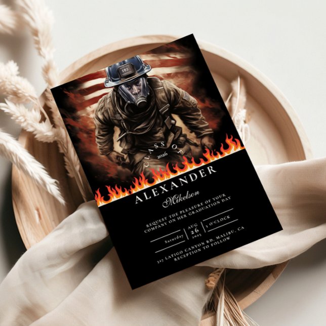Convites Firefighter Hero Graduation (Criador carregado)