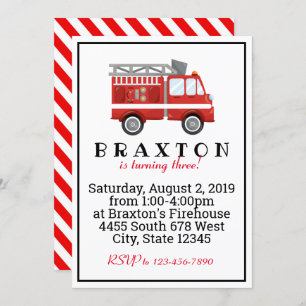 Convites Fireman Birthday