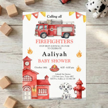 firetruck party firefighter vehicle baby shower