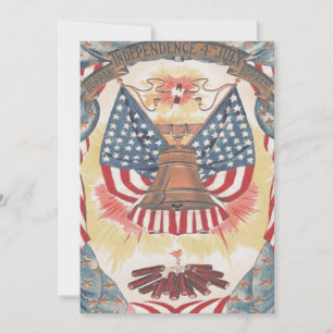Convites Fireworks do American Flag Liberty Bell