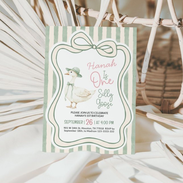 Convites First Birthday Invitation, Silly Goose Birthday  (Criador carregado)