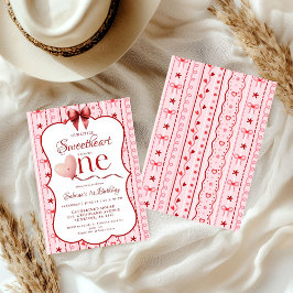 Convites First Birthday valentine baby birthday party