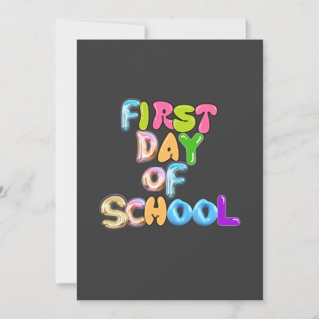 CONVITES FIRST DAY OF SCHOOL, BACK TO SCHOOL GIFTS (Frente)