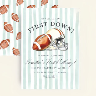Convites First Down Birthday Evite, Editable Football Invit