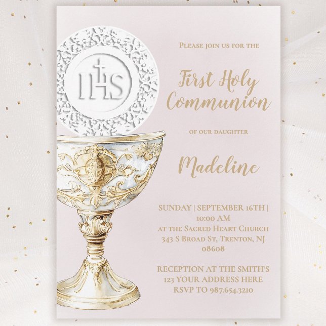 Convites  First Holy Communion Chalice Host (Criador carregado)