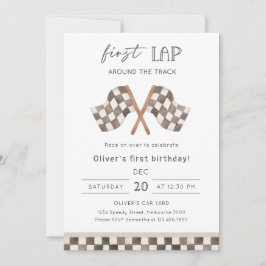 Convites First Lap Racing 1st Birthday Party 