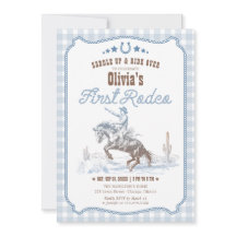 First Rodeo 1st Birthday Blue Western