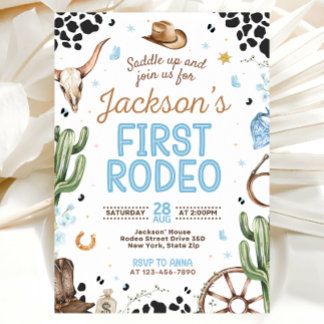 Convites First Rodeo Birthday Invitation for Boy