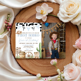 Convites First Rodeo Birthday Invitation with Photo