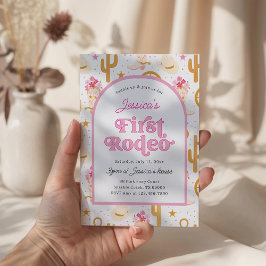 Convites First Rodeo Cowgirl Pink 1st Birthday Party