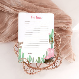 Convites First Rodeo Pink Wild West Time Capsule Cards