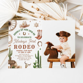 Convites First Rodeo Western Cowboy 1st Birthday Invitation