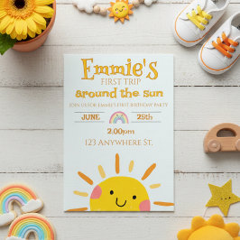 Convites first trip around the sun birthday invitation