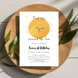 Convites First Trip Around The Sun Paper Airplane Birthday