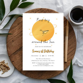 Convites First Trip Around The Sun Paper Airplane Birthday