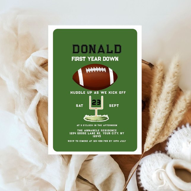 Convites First Year Down Football 1st Birthday  (Criador carregado)