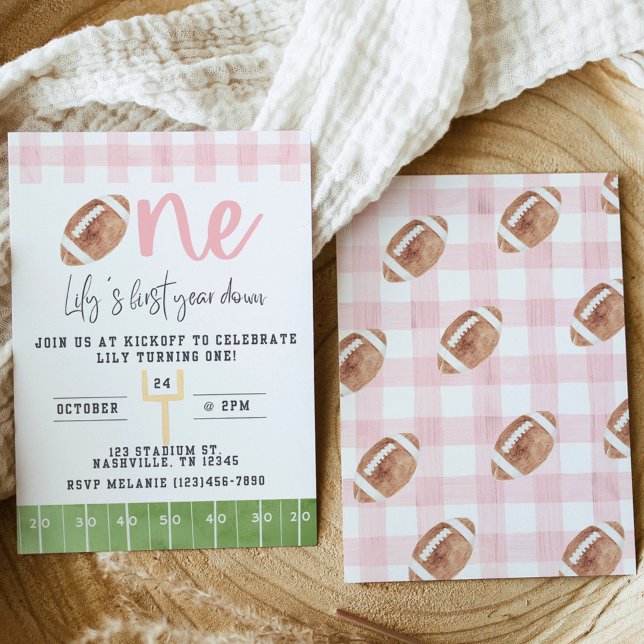 Convites First Year Down Football Invitation, First Birthda (Criador carregado)