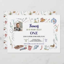 Convites Fishing 1st Birthday Invitation | O-Fish-Ally One