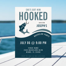 Fishing Bachelor Party Funny She's Got Him Hooked
