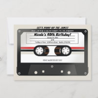 Fita Cassete Retro Bege Cinza Aniversário Anos 90