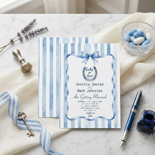 Convites Fita Coquete Azul Pastel Faixa Casamento Western