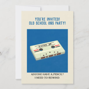 Convites Fita de cassete Retro Engraçada Volta com Lápis