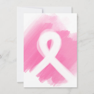 Convites Fita de Conscientização do Câncer de Mama Aquarela