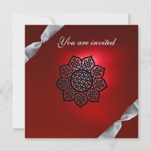 Convites fita de evento mágico branco vermelho champanhe