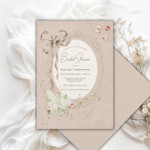 Convites Fita de Lilases Brancas Vintage Whimsical Bridal 