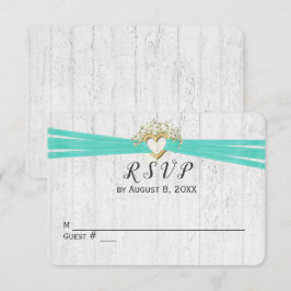 Convites Fita de RSVP de Casamento Coração