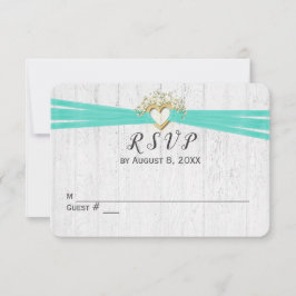 Convites Fita de RSVP de casamento Coração