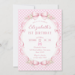 Convites Fita Floral Aquarela Aniversário de 1 ano da Eliza