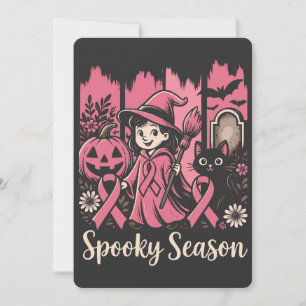 Convites Fita Rosa da Época Spooky - Bruxa Bonita do Hallow