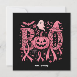 Convites Fita Rosa de Consciência do Cancer de Boo Hallowee