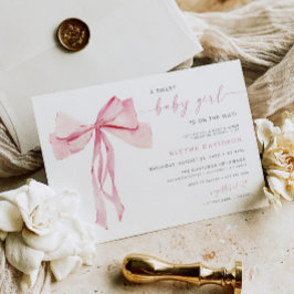 Convites Fita Rosa Rosa de Invasão do Chá de fraldas do Blu