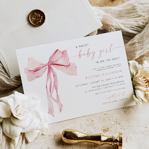 Convites Fita Rosa Rosa de Invasão do Chá de fraldas do Blu